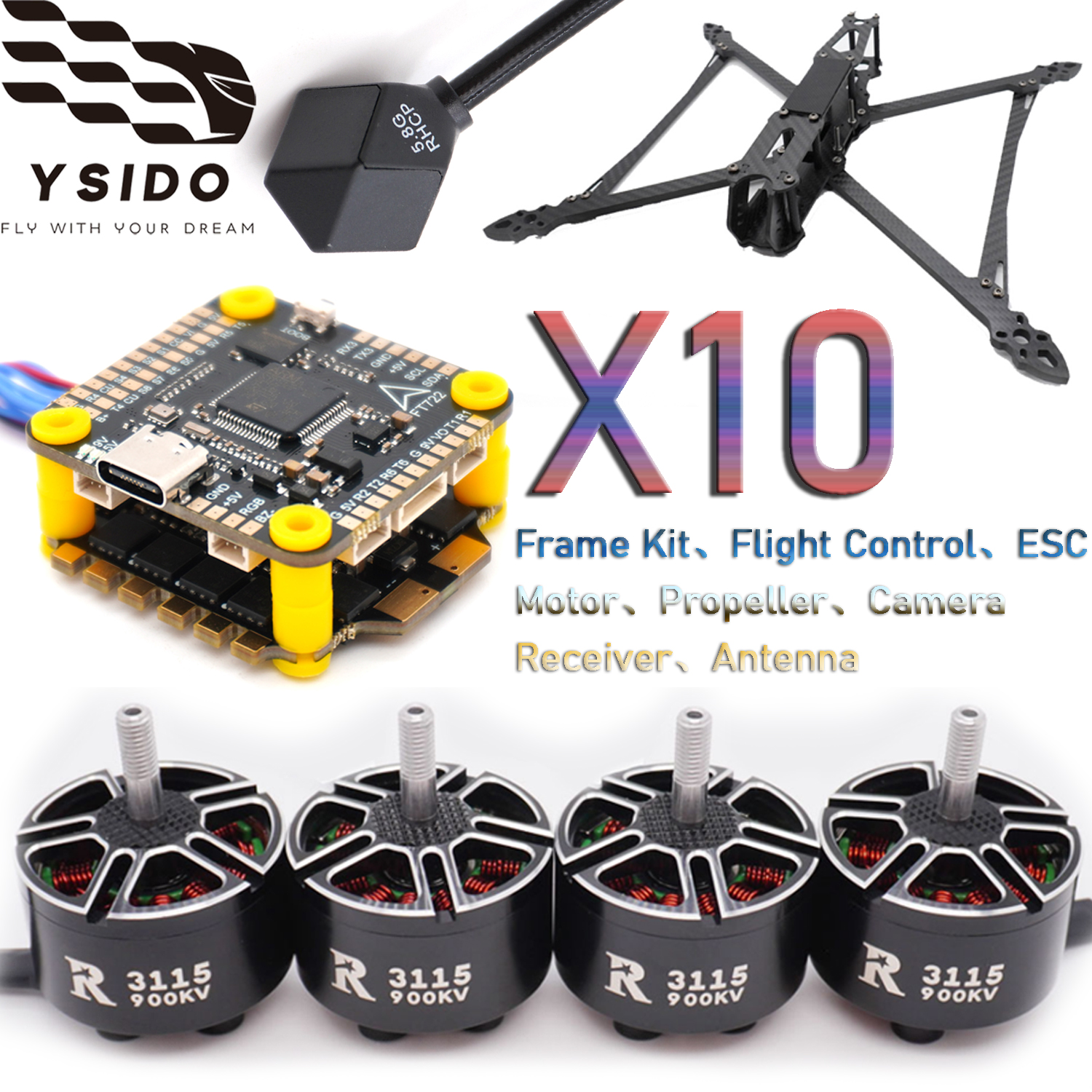 YSIDO RC FPV Drone 427mm Frame - Fpv Drone Tool Kit บทวิจารณ์และราคา