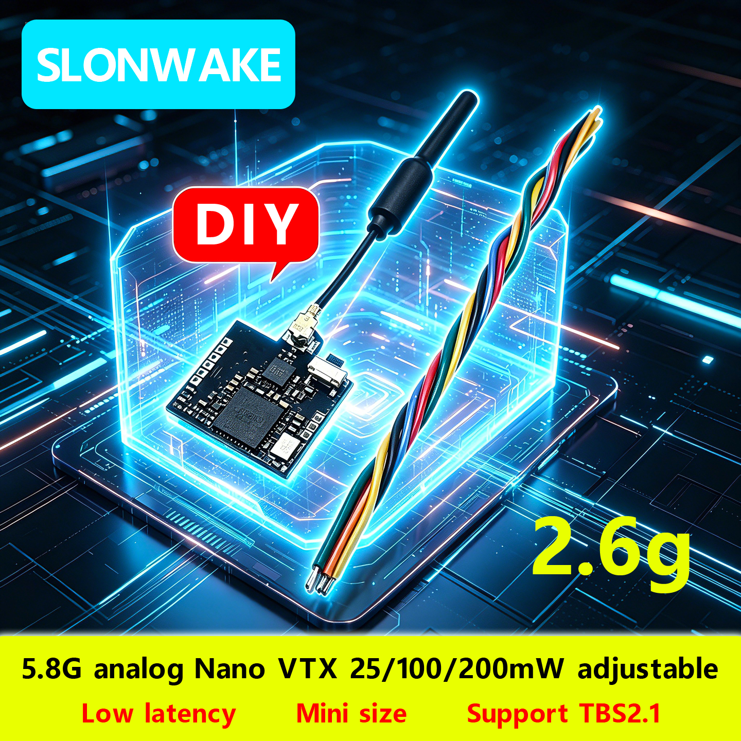 SLONWAKE Nano 5.8G 48CH 200mW  - Fpv Drone Transmitter บทวิจารณ์และราคา
